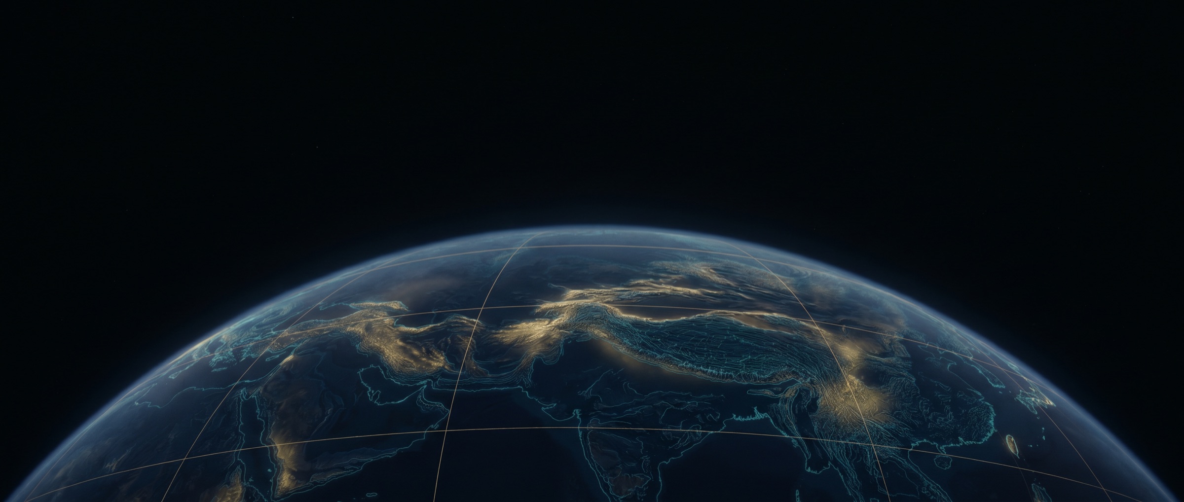 Layered terrain visualization with elevation contours